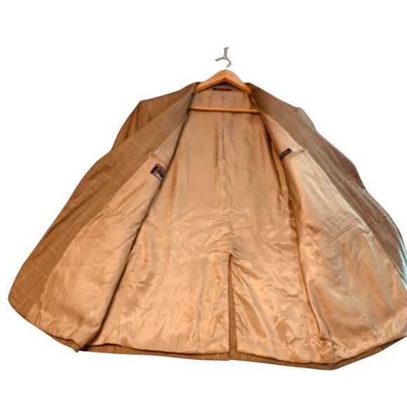 Roundtree & Yorke Dillards Houndstooth Blazer Sports Coat 44L Wool & Silk Blend - Picture 3 of 10